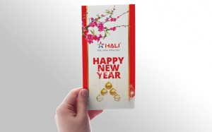 Mẫu thiết kế thiệp chúc mừng năm mới tại Hali.