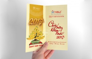 Mẫu thiết kế thiệp chúc mừng năm mới tại Hali.